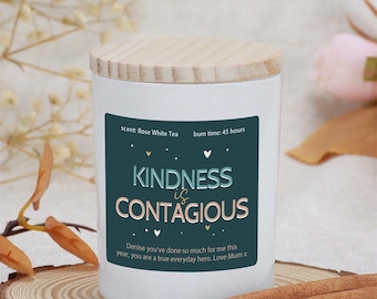 Kindness is Contagious  Candle: Personalised Thank You Gift