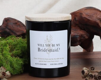 Personalised Bridesmaid Proposal Candle: Scented Soy Wax Apothecary Jar