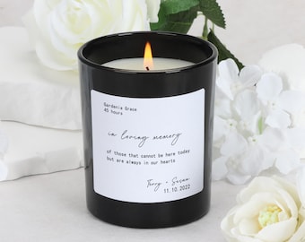 Personalised Wedding Memorial Candle: Soy Wax In Loving Memory Gift, With Wooden Lid