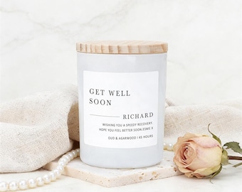 Personalised Get Well Soon Candle: Scented Soy Wax