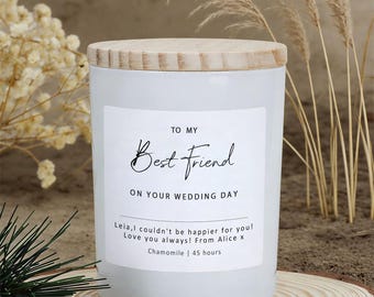 Personalized Wedding Gift for Best Friend, Scented Pink Candle