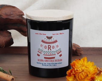 Personalised Christmas Jumper Candle: Stocking Filler Gift, Soy Wax