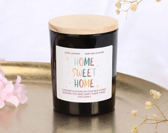 Home Sweet Home Scented Soy Candle – Housewarming Gift，With Wooden Lid