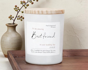 Personalized Wedding Gift Candle for Best Friend – Soy Wax Scented Candle