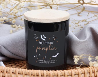 Hey There Pumpkin, Halloween Decoration Candle, Scented Apothecary Candle - Personalised Gifts