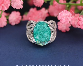 Vintage Colorful Gem Paraiba Tourmaline Ring