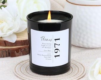 50th Birthday Personalised Soy Candle Gift: Apothecary Jar