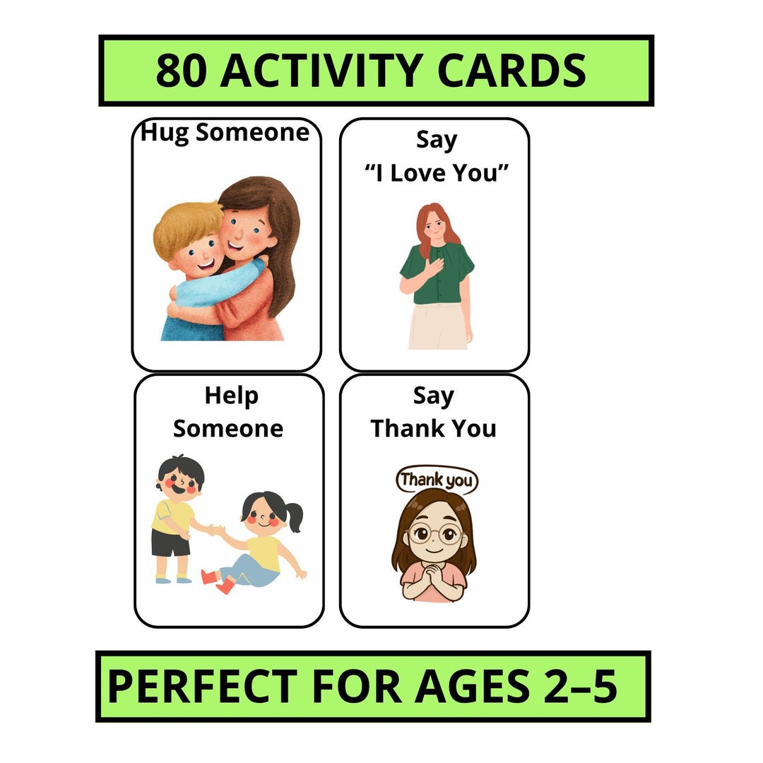 80 Kids Activity Cards | Printable Movement Game, Toddler Preschool Fun ...