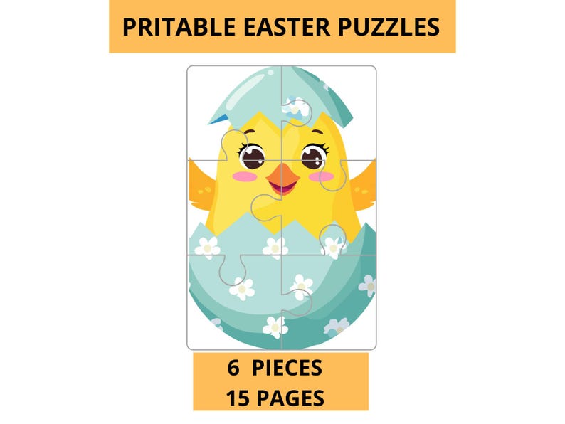 Easter Puzzles for Toddlers, 2-6 Piece Montessori Activity (PDF ...