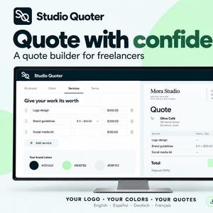 Freelance Quote Builder with Custom Logo and PDF Export, Offline HTML App | Instant Download
