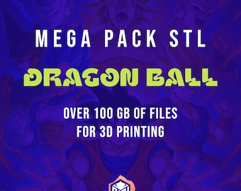 Mega Pack 100 GB STL Anime Warriors Ki Energy – Figurki 3D w stylu anime | Modele do druku 3D | Pobieranie cyfrowe