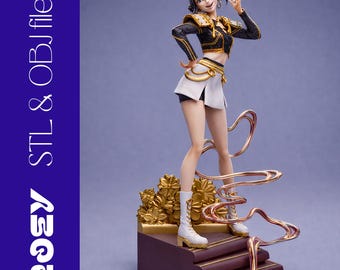 Zoey Kpop Hunter STL – Plik do druku 3D Anime Demon Girl – Pobierz figurkę fantasy Dark Idol STL
