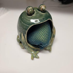 Porte-éponges grenouille en céramique fabriqué à la main