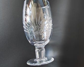 Rare Stella Artois Half Pint Glass - Vintage 3D Embossed Horn Logo Chalice