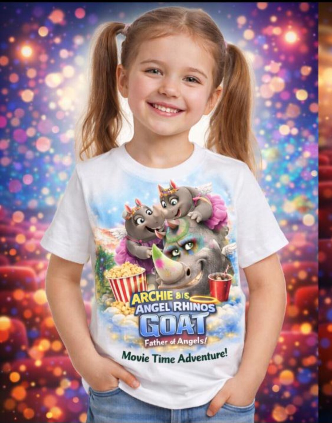 Archie Angel Rhinos GOAT Movie T-shirt – Kids Cartoon Gamer Graphic Tee ...