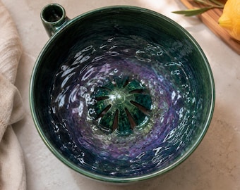 Berry Washing Bowl with Drain Base, Fruit Rinsing Bowl, Citrus Juicer, Farmhouse Kitchen Prep Bowl, Housewarming Gift