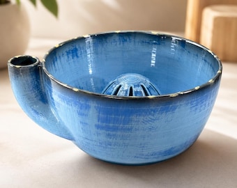 Berry Washing Bowl with Drain Base, Fruit Rinsing Bowl, Citrus Juicer, Farmhouse Kitchen Prep Bowl, Housewarming Gift