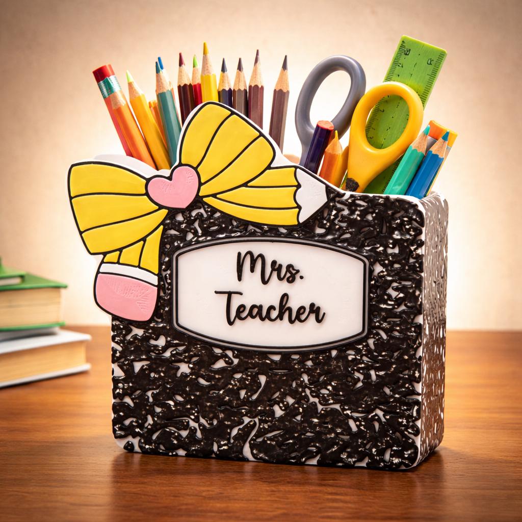 Teacher Pencil Holder – Custom Desk Organizer | Teacher Appreciation ...
