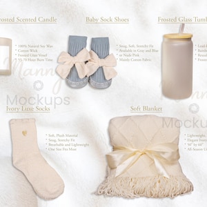 Printonic New Beginnings Gift Set Mockup Photo BUNDLE, Digital Downloads, psd Files POD mockups JPEG Boho Style image 4