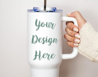 Fotos de maquetas de vasos de 40 oz, maquetas de tazas térmicas Podzilla, maqueta de taza de viaje JPEG con descarga digital POD para café