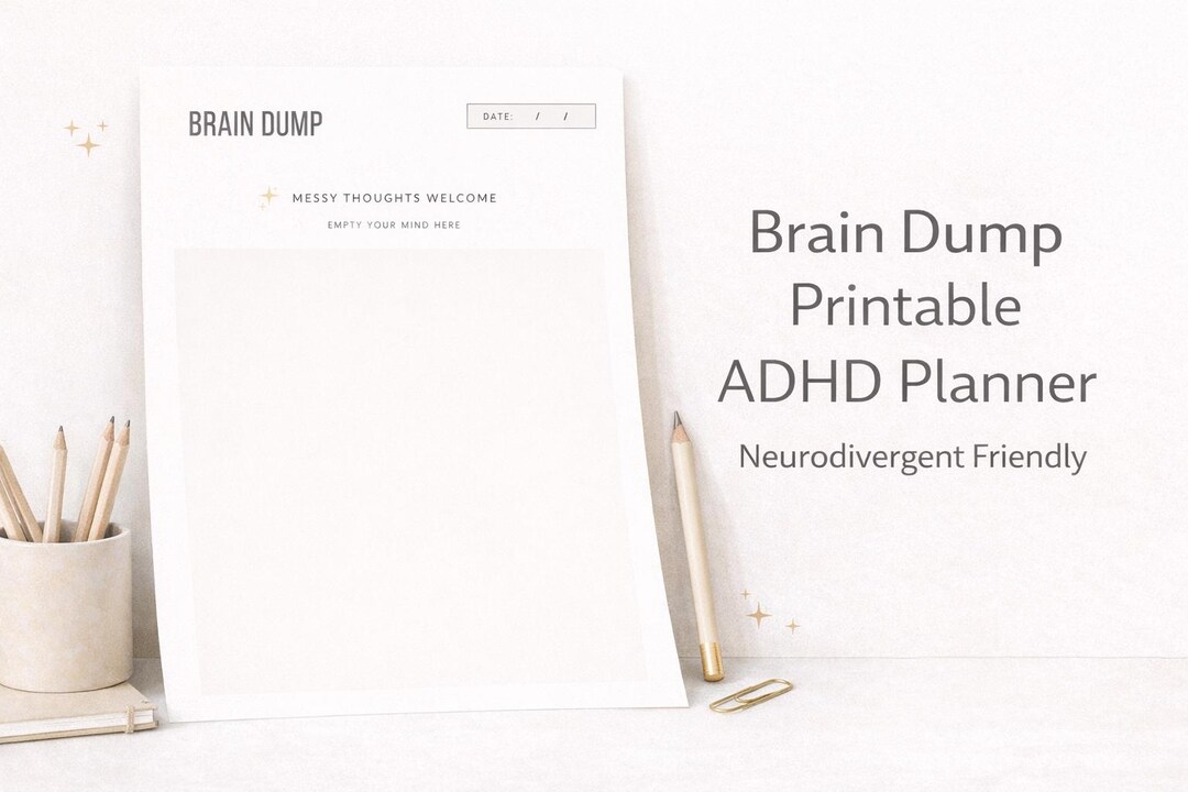 Brain Dump Printable ADHD Planner, Mental Clarity Worksheet, Overwhelm ...