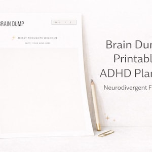 Brain Dump Printable ADHD Planner, Mental Clarity Worksheet, Overwhelm Reset Page, Neurodivergent Friendly, A4 A5 US Letter