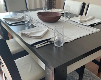 Camino de mesa rústico de lino – Natural Köylü Bezi Farmhouse Decor 105 x 45 cm