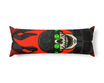 Skull Flames Body Pillow | Reapers Air Assault Unit Graphic Pillow | Skull Military Tactical Pillow