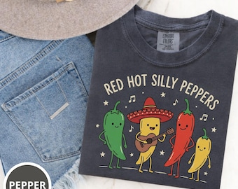 Dumme Pfefferband PNG, niedliches Pfeffer Cartoon Design, lustige würzige Gemüse Shirt Grafik, Kawaii Food Sublimation Download