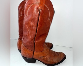 TONY LAMA Style 5084 Vintage WesternDistressed Cowboy Leather Boots Sz 7.5