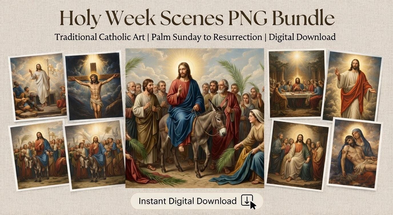 Holy Week PNG Bundle – Traditional Catholic Art Scenes (digital ...