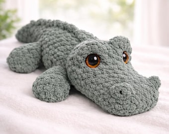 Crocodile Amigurumi Crochet Pattern: No-Sew Alligator Plush Tutorial (PDF Download)