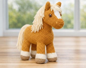Amigurumi Horse Crochet Pattern | Beginner Farm Animal Plush Toy (PDF Download)
