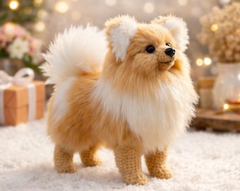 Patrón de Pomerania realista a crochet en PDF. Tutorial de amigurumi de perro peludo (descarga inmediata).
