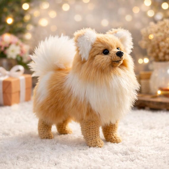 Realistic Pomeranian Crochet Pattern PDF, Fluffy Dog Amigurumi Tutorial (Instant Download)