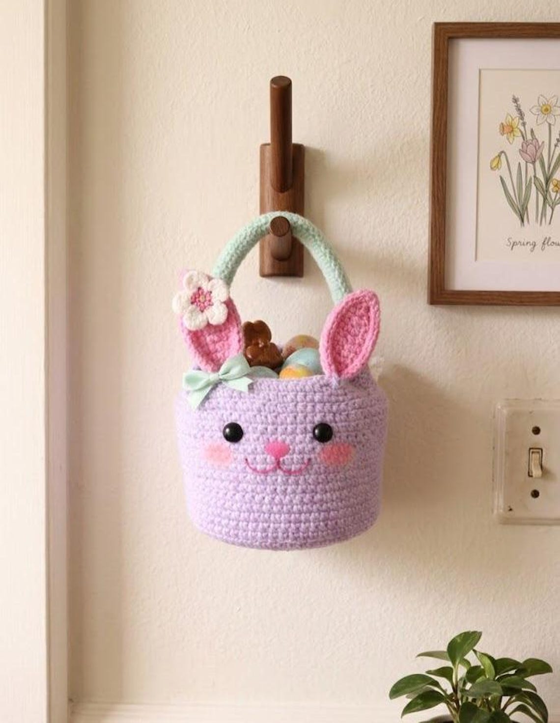 Easter Bunny Basket Crochet Pattern PDF – Amigurumi Egg Hunt Bag – Easy ...