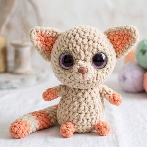 Lemur Amigurumi Crochet Pattern – Kawaii Plush Toy Tutorial (PDF Download)
