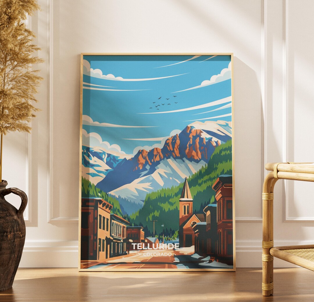 Telluride Colorado Ski Resort Art Print, Travel Poster, Framed Print - Etsy