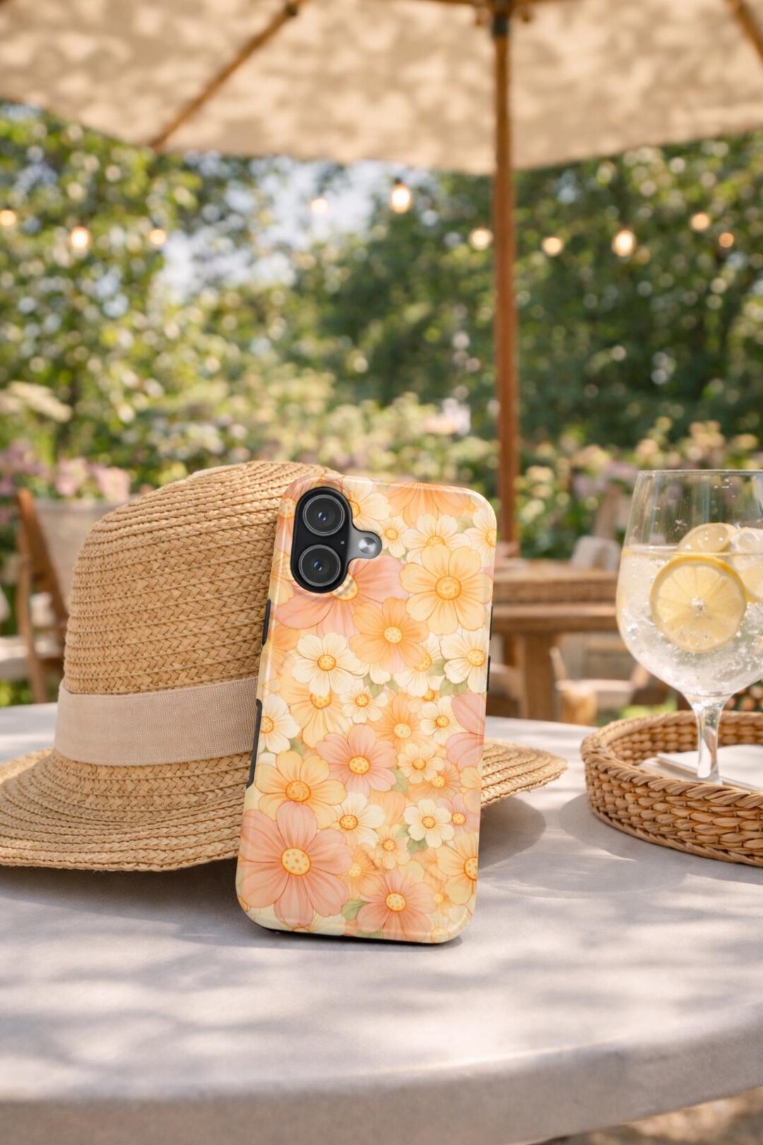 Patterned Iphone Case Peach Floral | Original Pattern | iPhone Case - Etsy