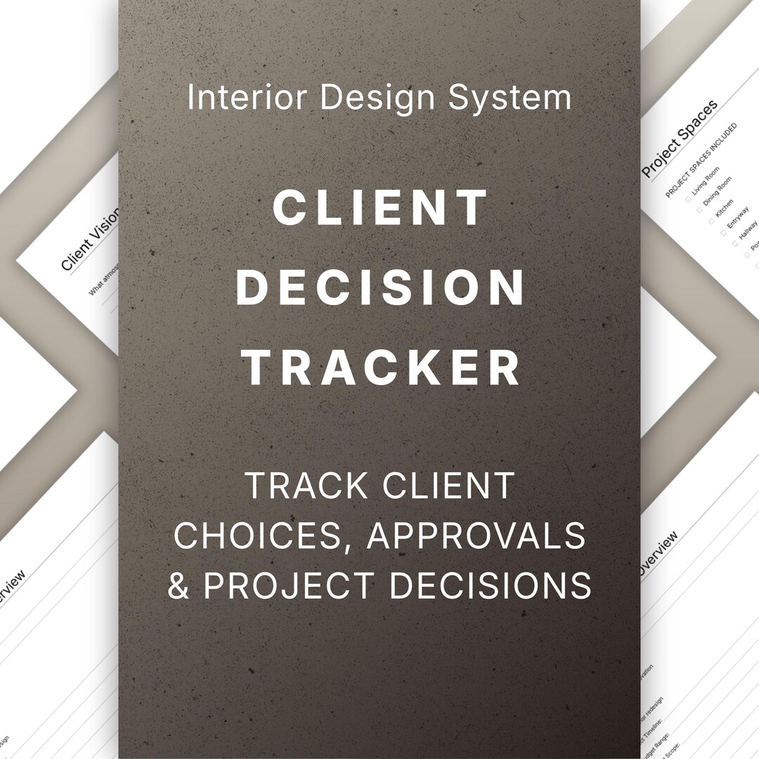 Interior Design Decision Tracker | Client Approval & Selection Log ...