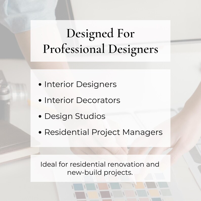 Interior Design Decision Tracker | Client Approval & Selection Log ...