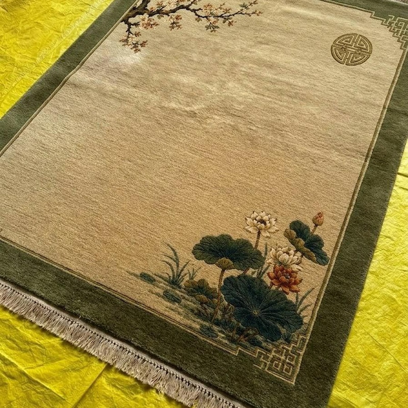 Chinese Lotus Rug - Etsy UK
