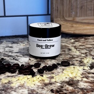Bee-Brew Face Whipped Tallow | Organic Coffee Infused  | Organic Raw Honey + Beeswax Balm