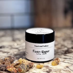 Fixer Upper Tallow Balm | Frankincense Resin & Helichrysum Infused | Grass-Fed Tallow Spot Targeted Balm