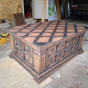Oak Wooden Chest – Large Storage Trunk