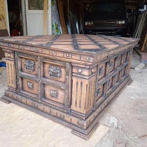 Oak Wooden Chest – Large Storage Trunk image 10