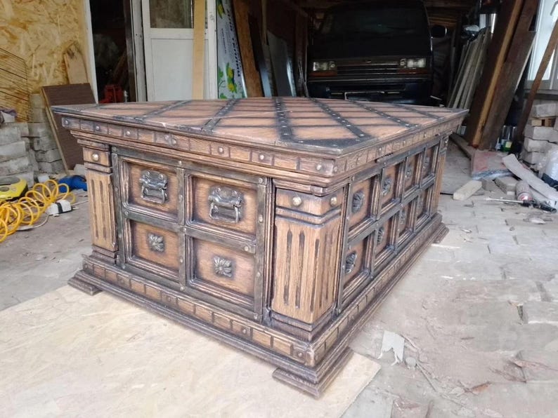 Oak Wooden Chest – Large Storage Trunk image 10