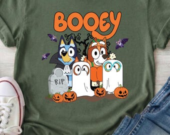 Cute Halloween Graphic Tee, Ghost Pumpkin Shirt, Cozy Fall Sweatshirt, Family Halloween Outfit for Women