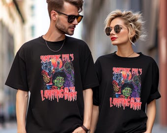 Thriller Zombie T-Shirt, Retro Halloween Horror Graphic Tee, Couple Matching Shirts, Something Evils Lurking, 80s Pop Culture Tee