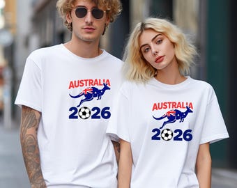 Australia 2026, Soccer Shirt, Australian Football Fan Tee, Kangaroo Flag Top, Match Day Apparel, Socceroos T-Shirt